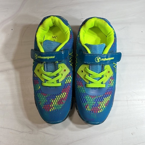 Shinmax  Classic Kid’s Sneakers Blue/Yellow sz 4 - Picture 5 of 8